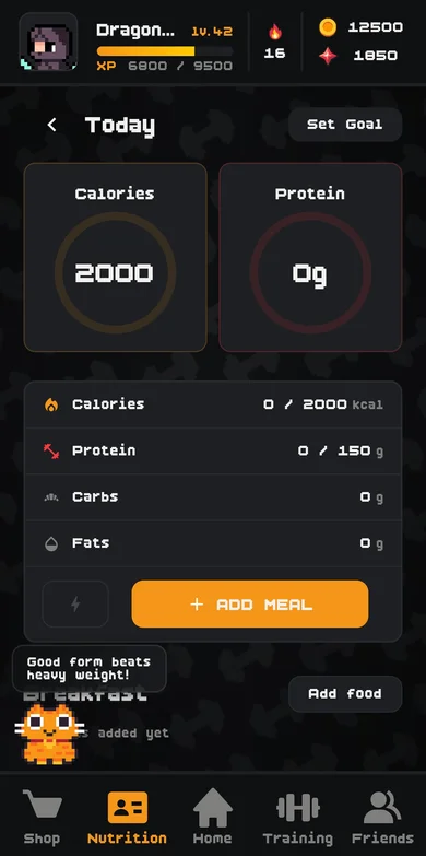 GYMRPG Fuel your legend. app screenshot